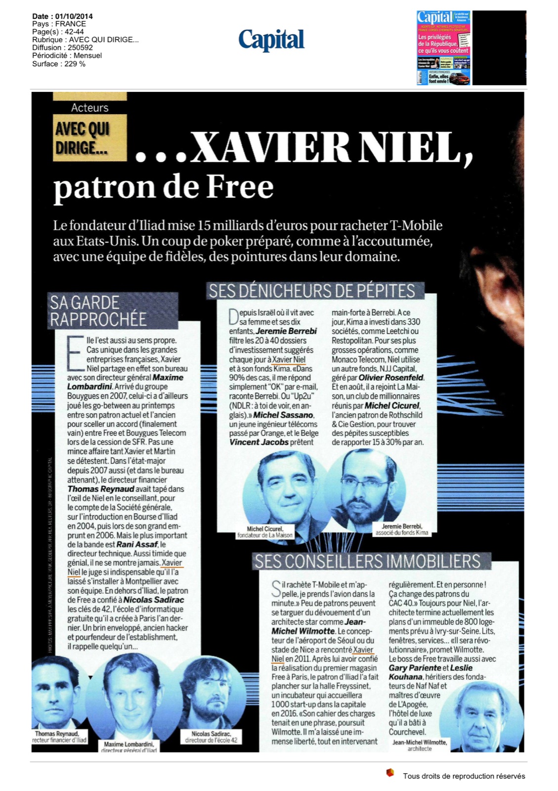 Capital - Avec qui dirige Xavier Niel