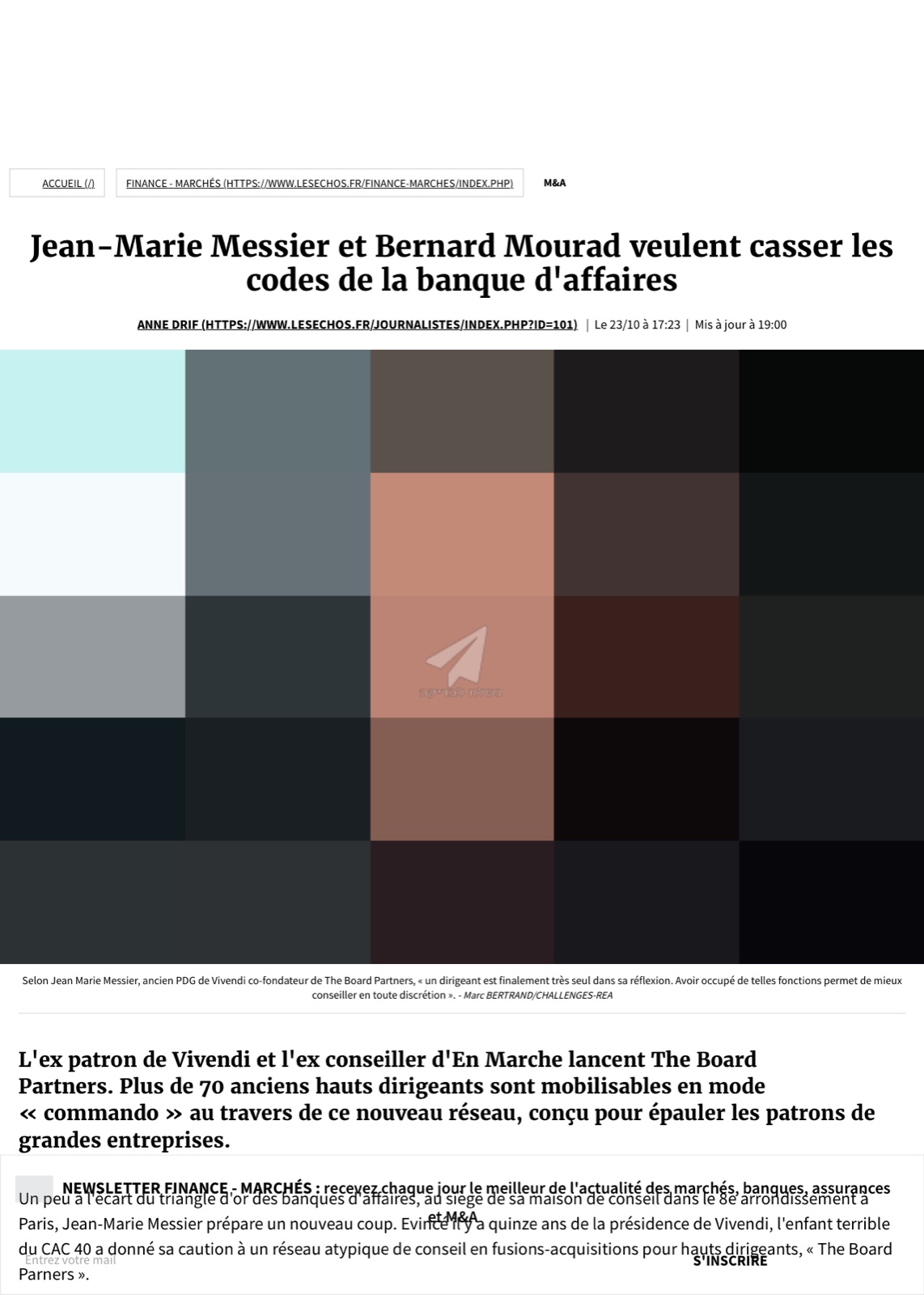 Les Echos - Jean-Marie Messier and Bernard Mourad